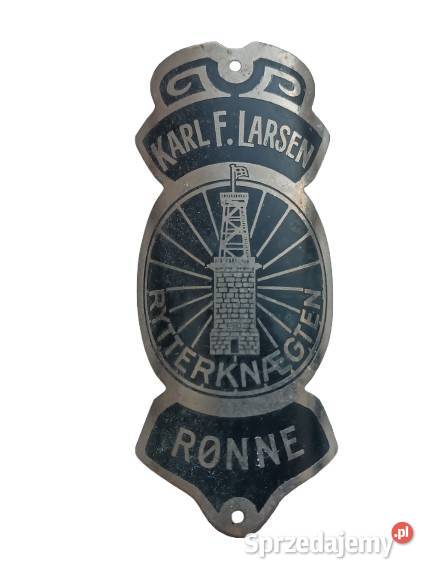 Stary Emblemat Rowerowy KARL F LARSEN RONNE Rzeszów sprzedam