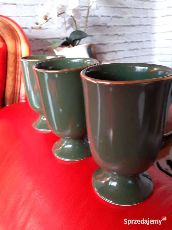 kubeczki porcelana ciemna zieleń Warszawa