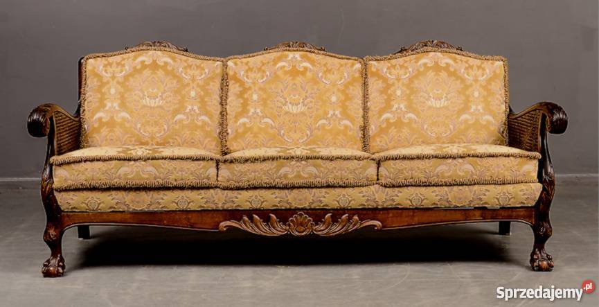 Piękny komplet Chippendale SOFA i DWA FOTELE dolnośląskie