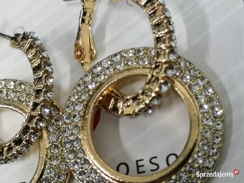 Modne błyszczące kryształowe kolczyki kółka zachodniopomorskie Kołobrzeg