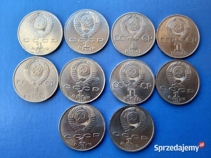 10 monet okolicznościowych 1 Rubel ZSRR Numizmatyka zachodniopomorskie
