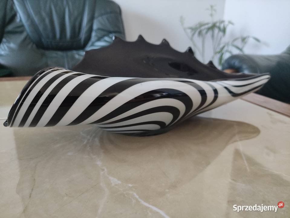 Szkło artystyczne muszla Zebra Huta Józefina