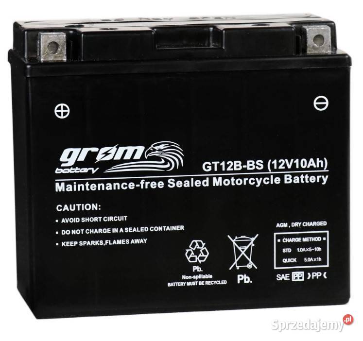 Akumulator motocyklowy GROM GT12BBS YT12BBS 12V dolnośląskie Wałbrzych