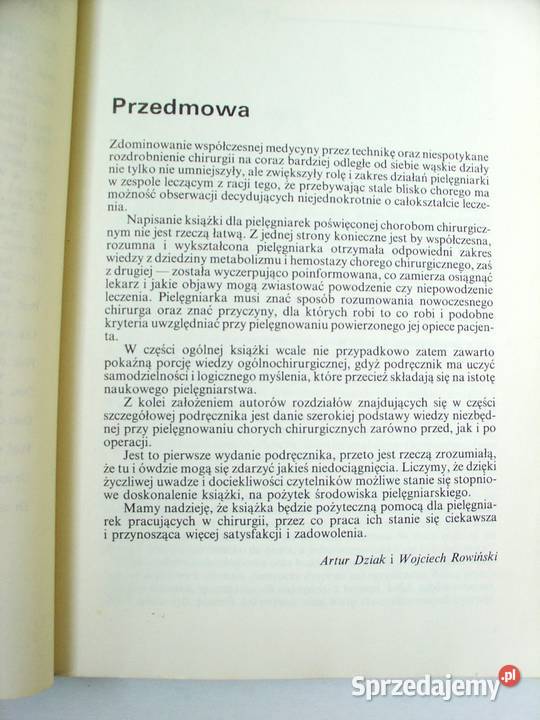 Chirurgia pielęgniarek pod redakcją WRowińskiego Rok wydania 1989 Łódź sprzedam