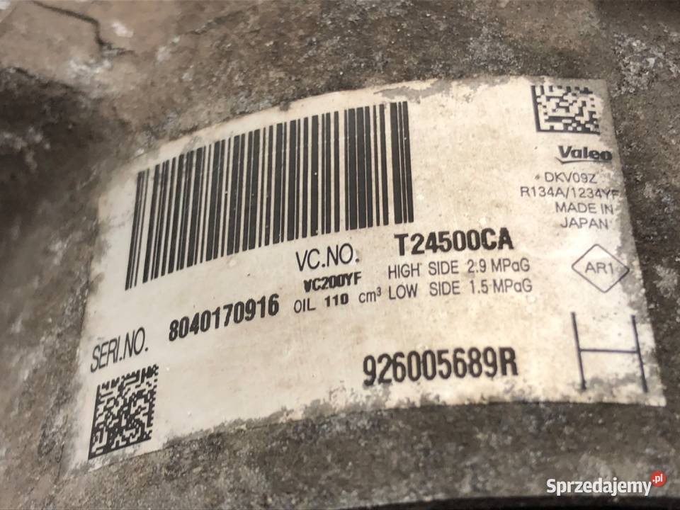 SPRĘŻARKA KLIMATYZACJI DACIA SANDERO II