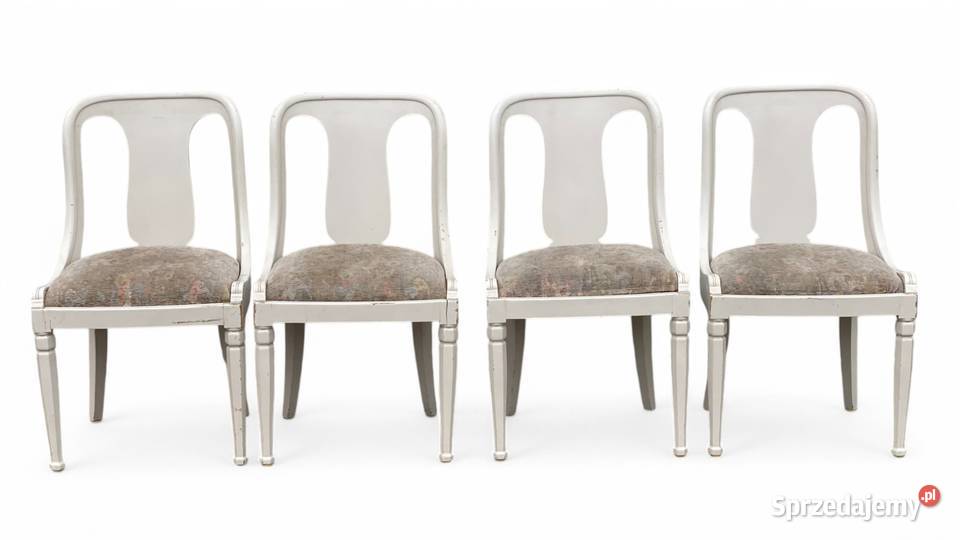 Stylowy biały stolik z czterema krzesłami Gryfice