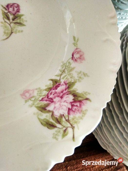 Serwis obiadowy Limoges Francja Piwonie Secesja