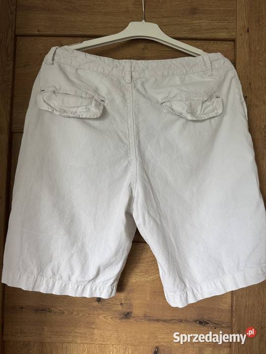 Spodenki męskie Zara 3232 eur 42sM białe len z Moda i Styl