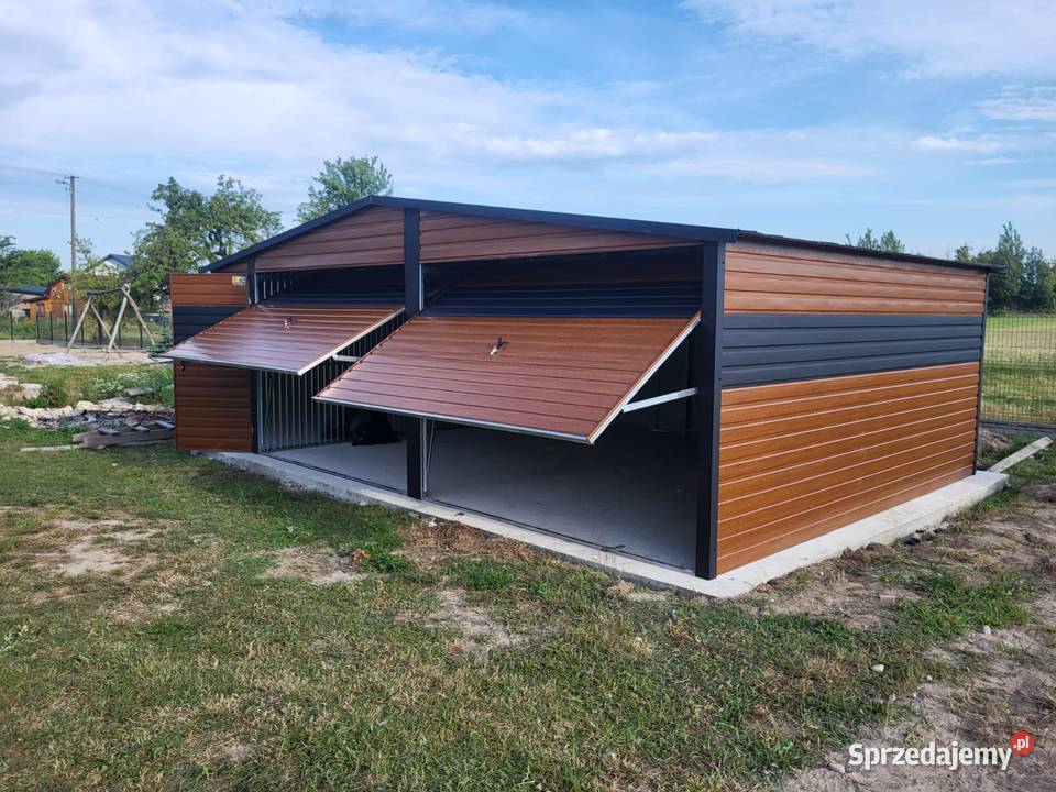 Garaż Blaszany 7x6m Dwuspadowy Dach Bramy Opole