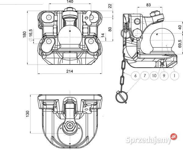 Zaczep transportowy kulowy 00670052A02 Kamionna