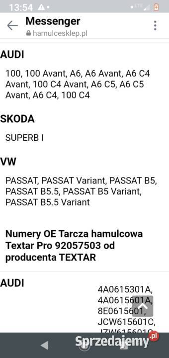 Tarcze hamulcowe i osłony audi A6 C5 passat B5 wielkopolskie Gniezno