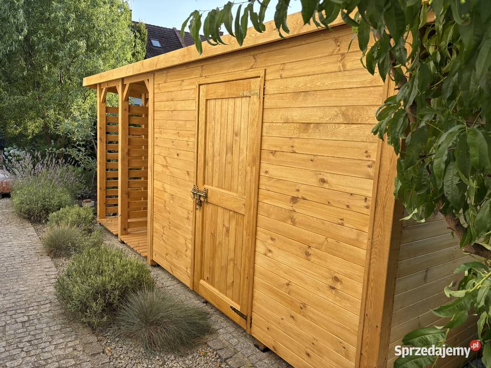 Domek narzędziowy drewniany z drewutnią 5x15m śląskie Kalety