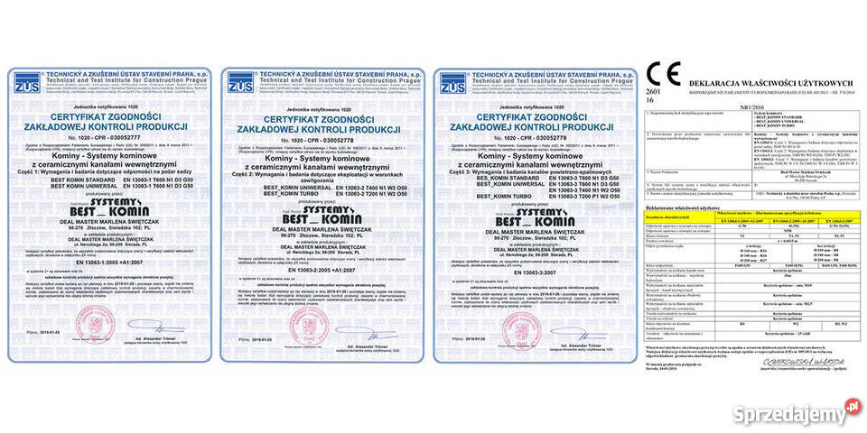 Komin Systemowy Ceramiczny 4mb KW Fi 180 200 BKU Materiały budowlane łódzkie Wróblew