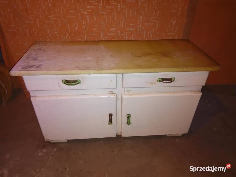 Szafka kuchenna kredens dolny biały PRL lata 60