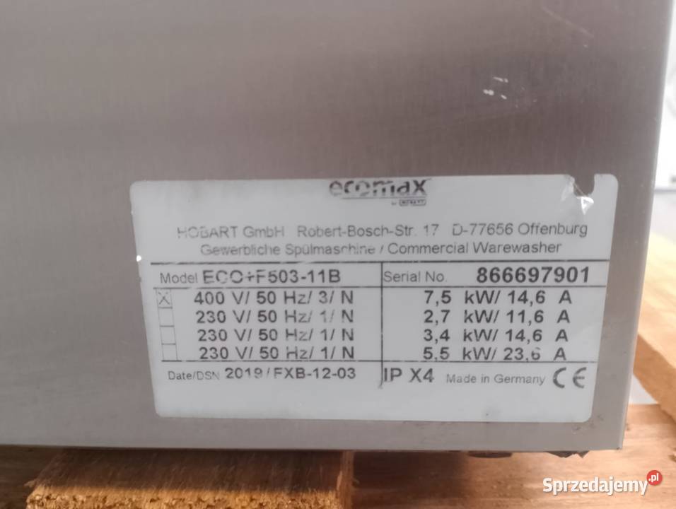 ZMYWARKA UNIWERSALNA ECOMAX BY HOBART  Wrocław sprzedam