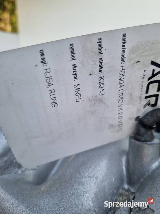 SILNIK KOMPLET Honda Civic VII 20 iVTEC VTEC osobowe lubelskie