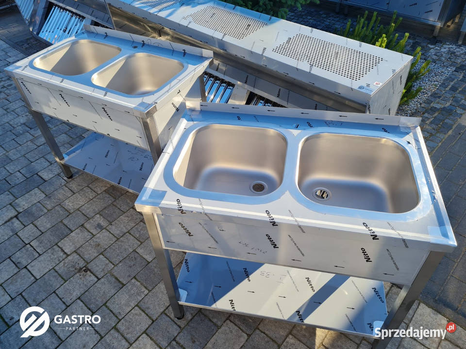 Zlew gastronomiczny 2 komorowy 120x60x85 Meble Gastronomia Ostrów Wielkopolski