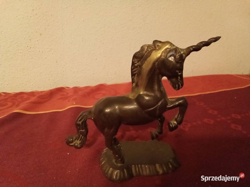 Mała figurka jednorożec mosiężna Warszawa
