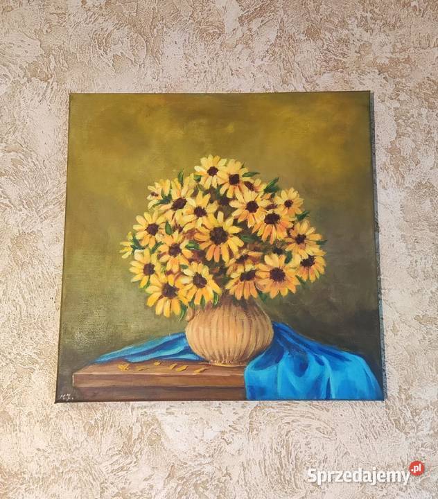 Słoneczny bukiet obraz akryl 40x40 Poznań