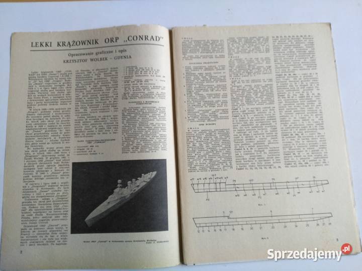 Mały Modelarz 81982 Krążownik ORP Conrad Dąbrowa Górnicza sprzedam