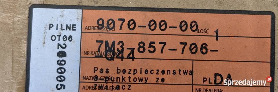 7M3857706 Q44 VW Sharan prawy przód pas małopolskie Rożnów