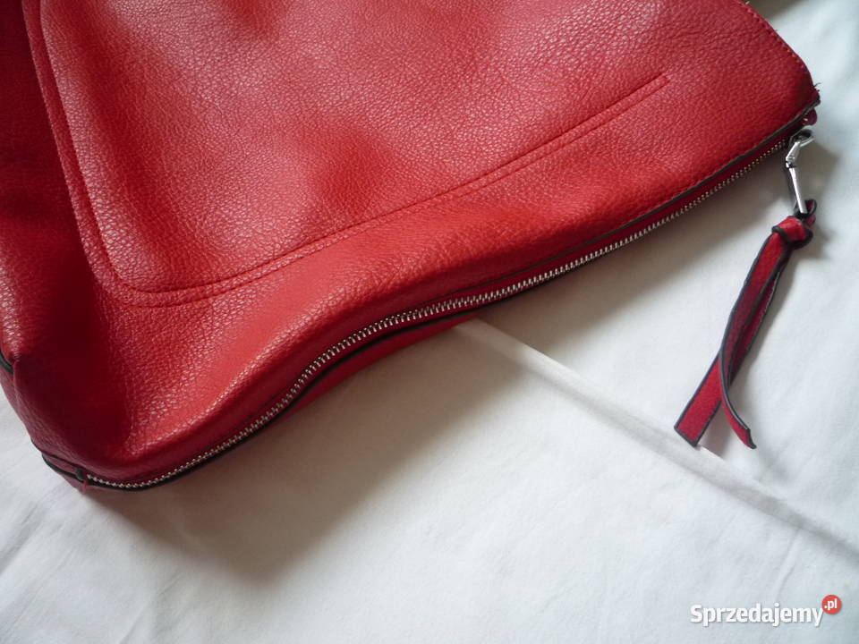 Czerwona torebka Pojemna Duża Mieści format A4 37cm Szczecin