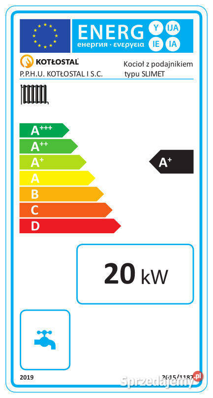 Kocioł co Slimet 20 kW pellet piec Dziadowa Kłoda