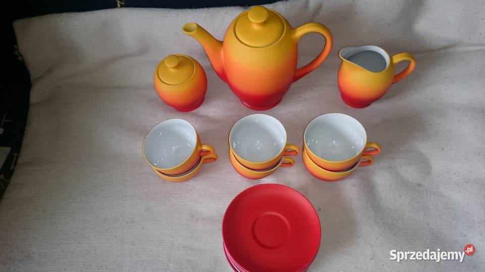 Porcelanowy zestaw kawowy pomarańczowy Zawiercie