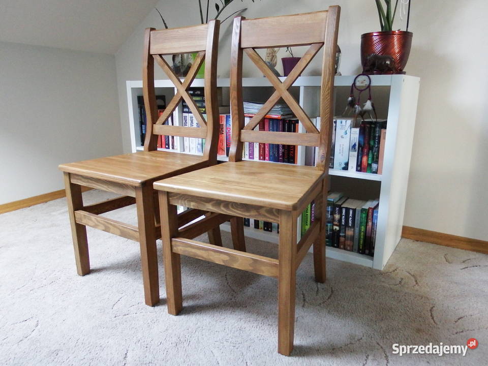 Krzesła sosnowe 2 miodowy wosk Krzesła mazowieckie Mińsk Mazowiecki
