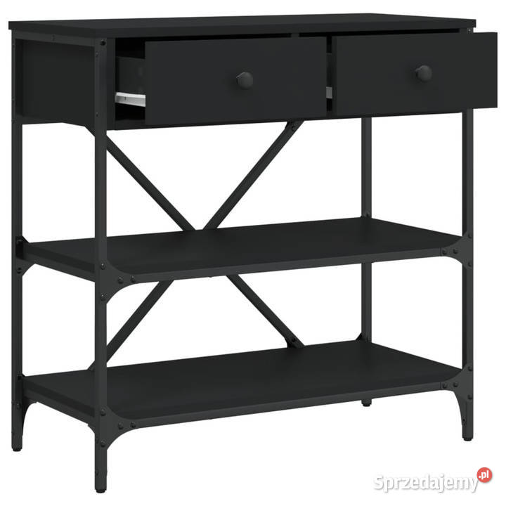 Stolik konsolowy czarny 75x345x75 WM833408