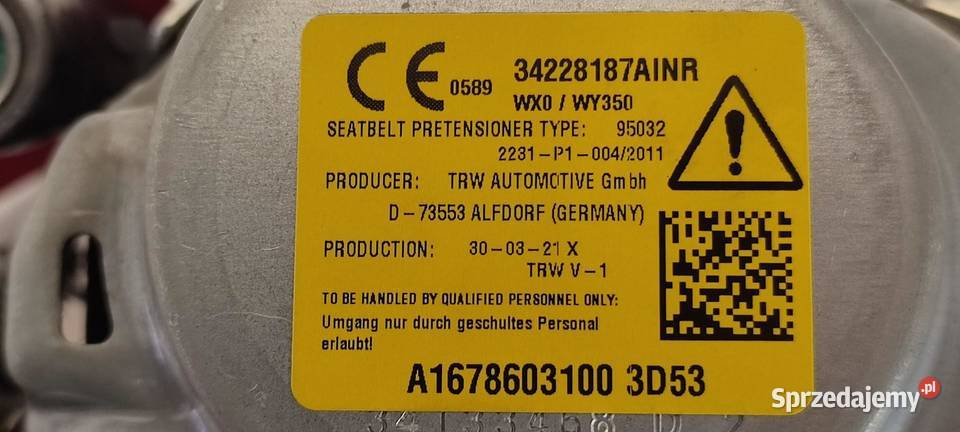MERCEDES GLE53 W167 PAS BEZPIECZEŃSTWA LEWY TYŁ dolnośląskie sprzedam