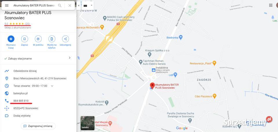 Akumulatory 50 PLN zniżki Sosnowiec