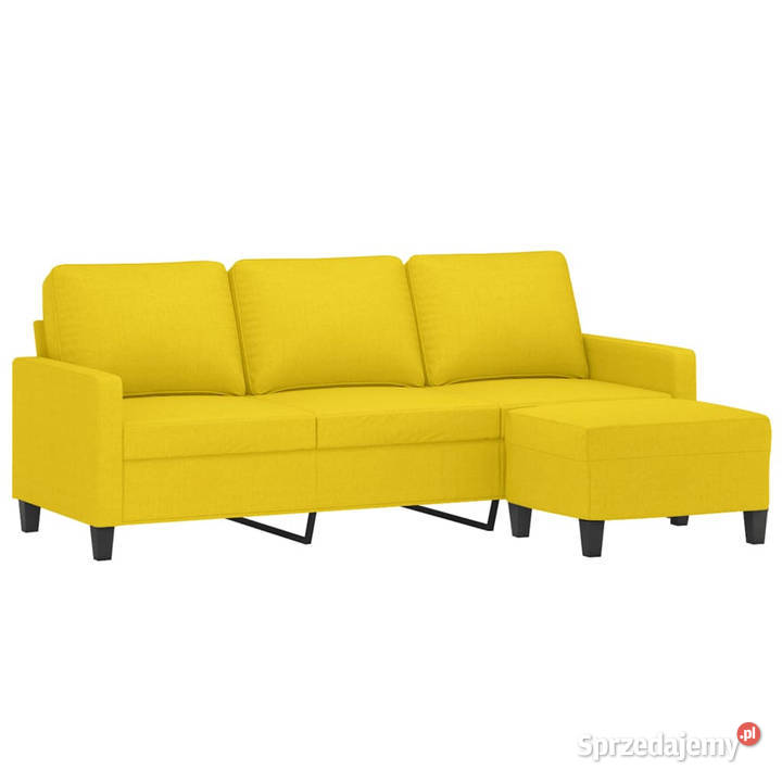 3osobowa sofa z podnóżkiem jasnożółty 180 sprzedam