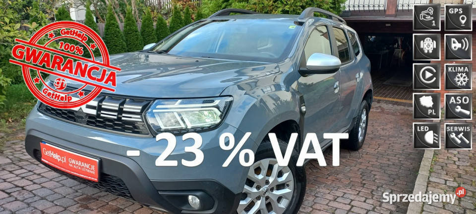 Dacia Duster 10 TCE Salon 356 Netto FV23 Super szary pomorskie Gdańsk