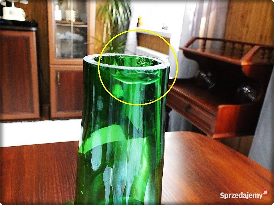 Duża Zielona Butla Wazon Szmaragdowy lata 70 PRL lubuskie Żary