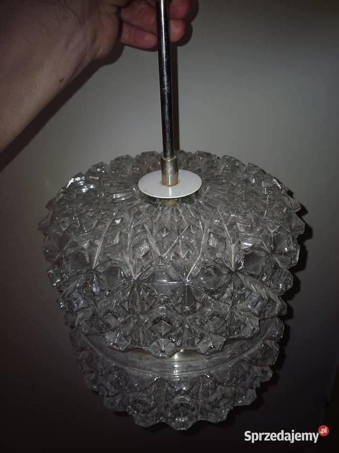 Retro lampa wiszaca z 1966 roku Krysztal metal Pozostałe Lubań