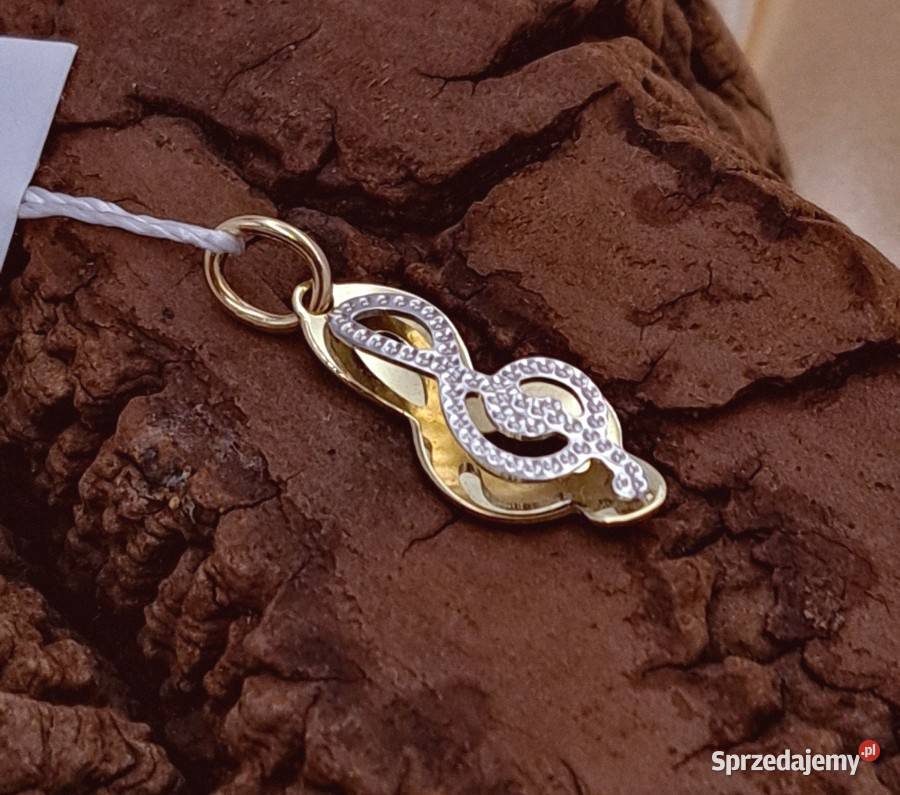 Wisiorek Złoty pr333 Klucz Wiolinowy Z514 Poznań