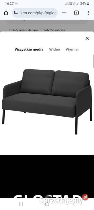 GSofa 2osobowa Knisa ciemnoszary ikea Bolesławiec