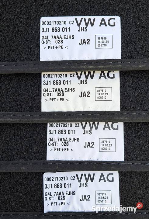 Dywaniki Welurowe VW Passat B9 Skoda Superb IV Mielęcin
