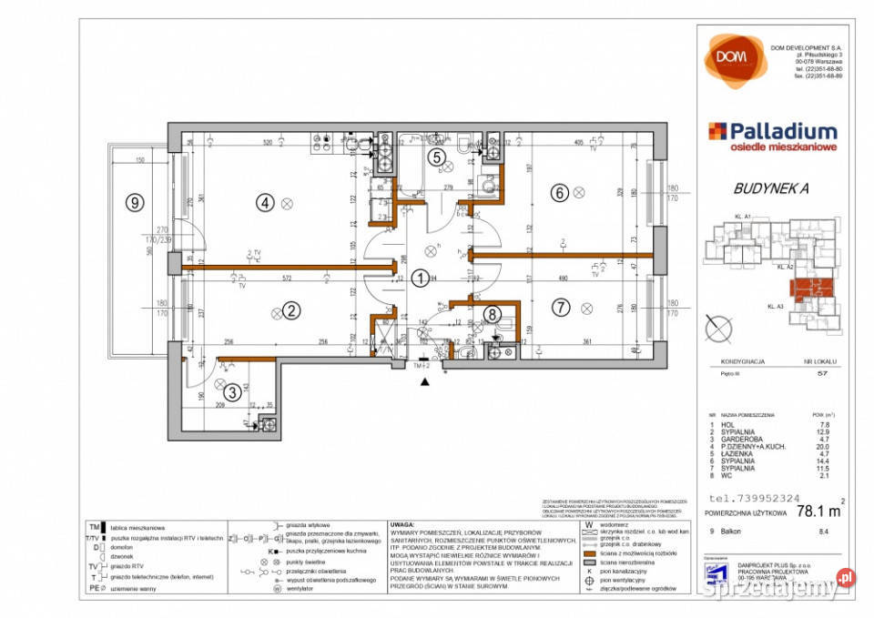 Mieszkanie 4 pokojowe 78 m2 3 piętra i więcej mazowieckie Warszawa