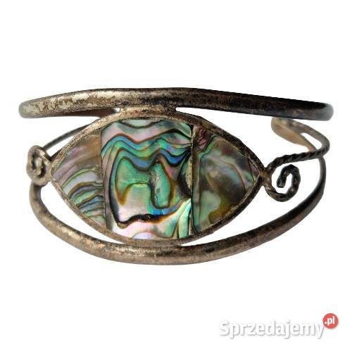 VINTAGE MEXICO BRANSOLETKA MACICA PERŁOWA PAUA