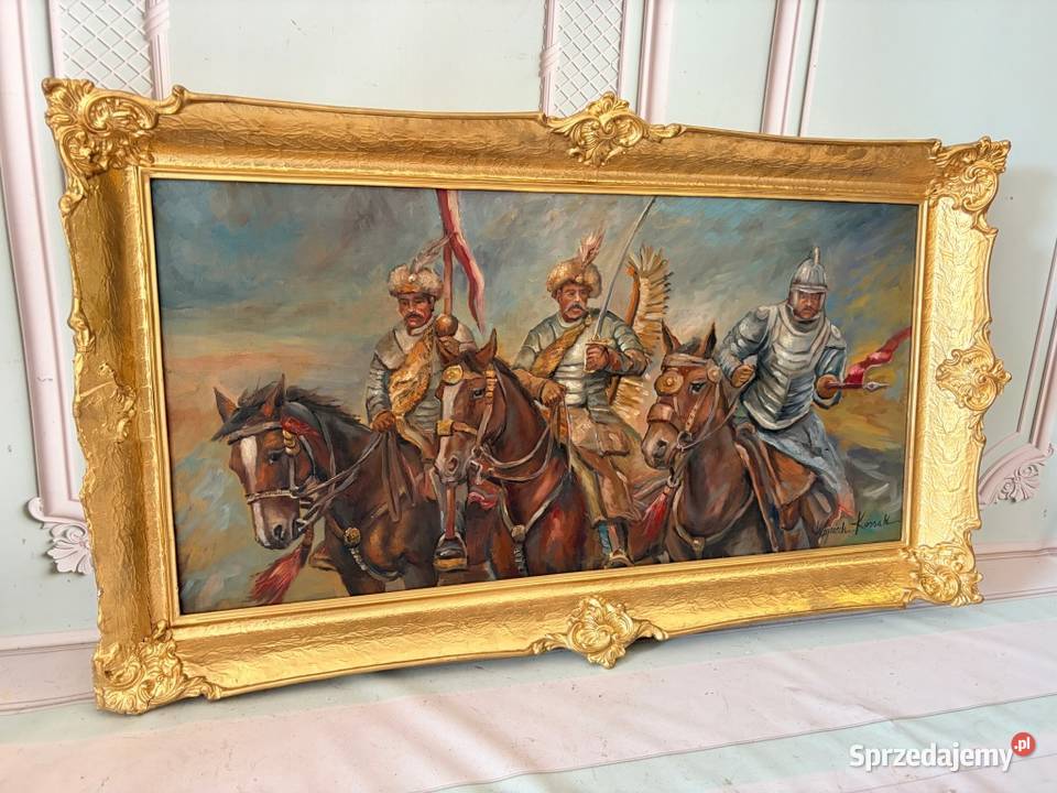 Wojciech Kossak HUSARIA POLSKA Obraz Olejny małopolskie Kraków