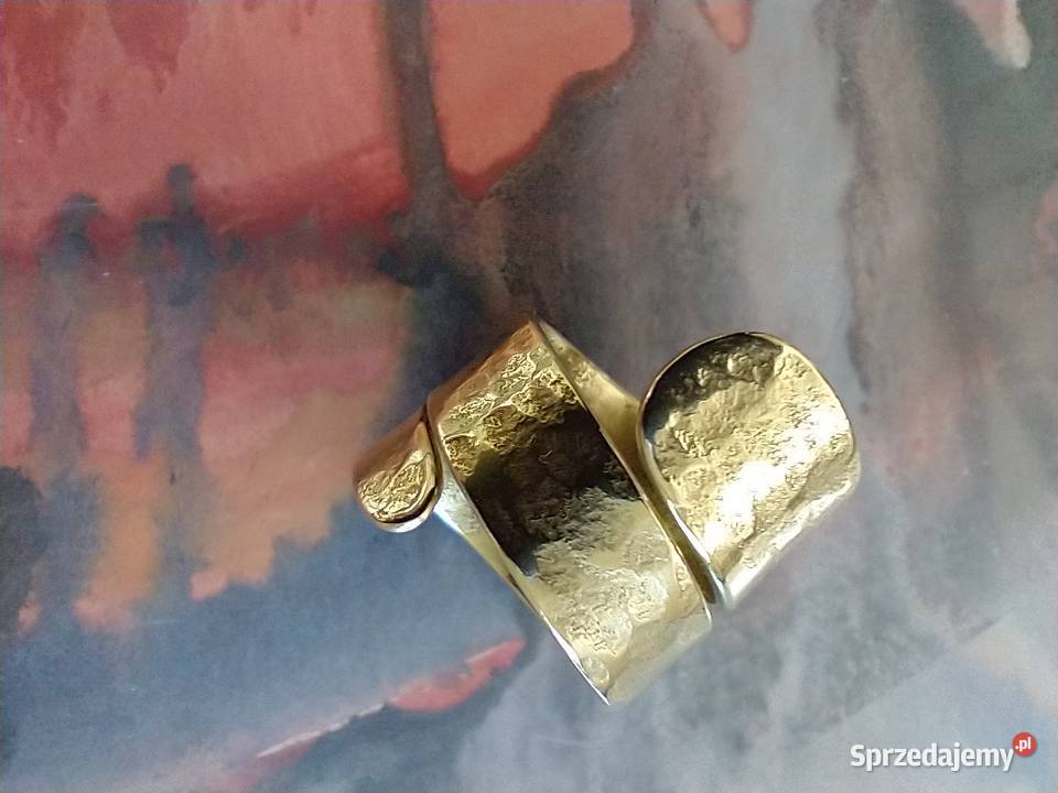 Efektowny pierścionek czysty mosiądz Łódź