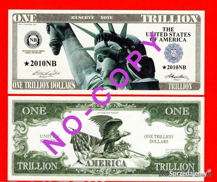 1 Trillion Dolarów USA - 2010 r - Liberty  UNC