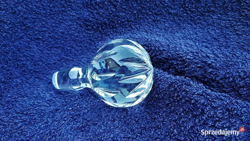 Duży ciężki kryształowy korek do karafki przezroczysty Myszków
