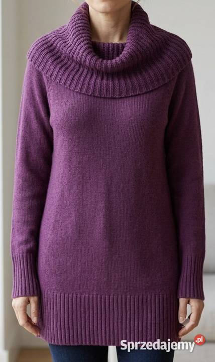 Sweter HM fioletowy z szerokim golfem Pruszków