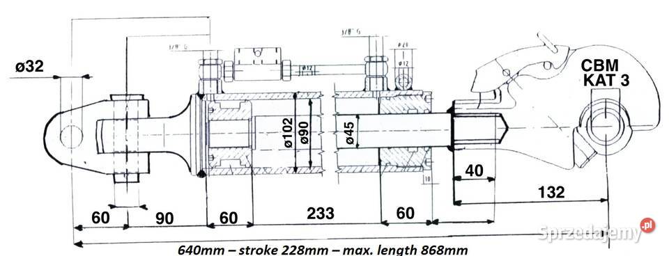 Hydrauliczny łącznik z głowicą i hakiem CBM 33 Pozostałe Przasnysz