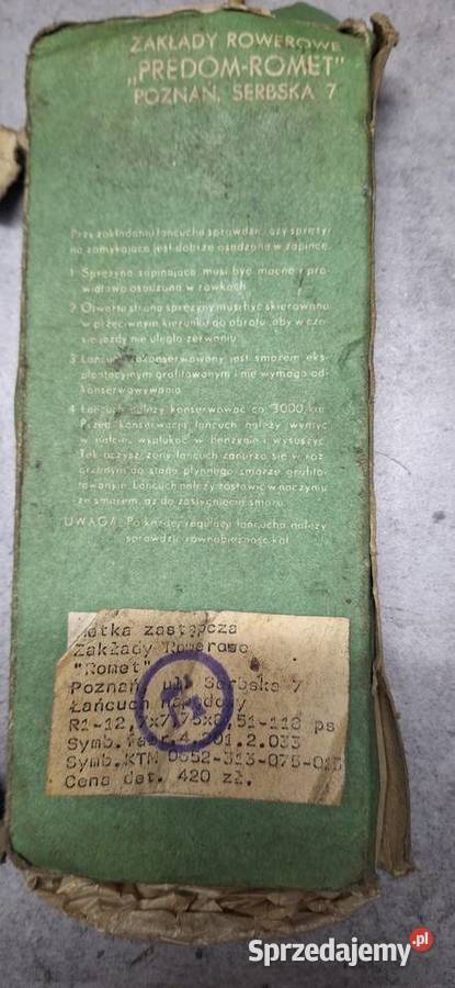 Łańcuch napędowy PredomRomet z czasów PRL podkarpackie Pstrągówka