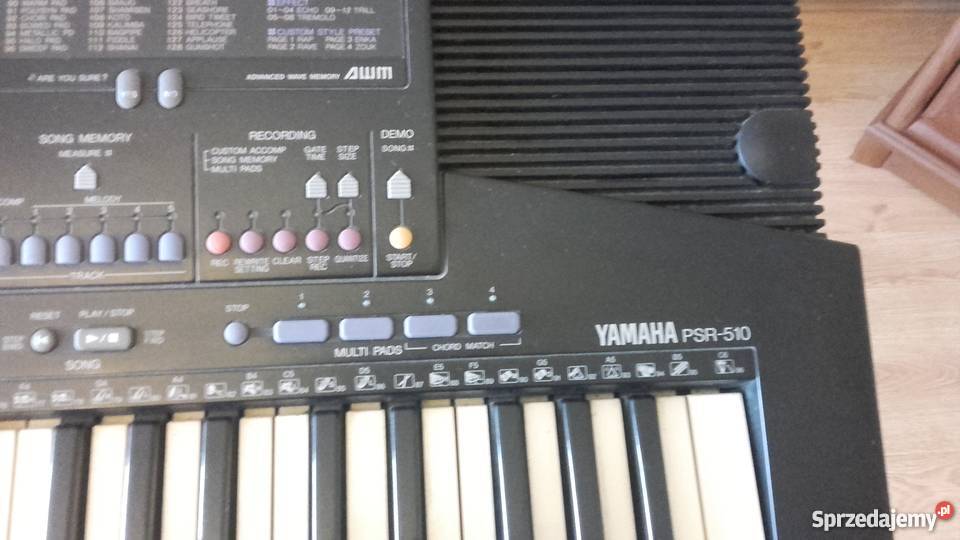 Keyboard Yamaha PSR 510 statyw zasilacz pedał