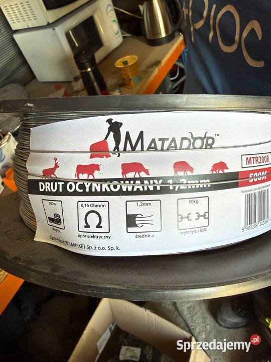 Drut Ocynkowany 12mm 500m Matador Pastuch Henryszew